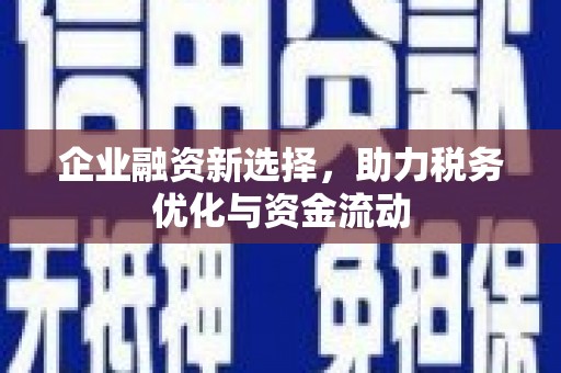 营口企业融资新选择，助力税务优化与资金流动