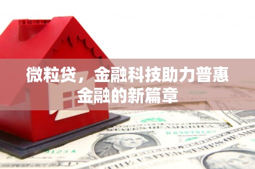 营口微粒贷，金融科技助力普惠金融的新篇章
