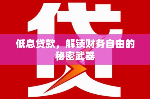 营口低息贷款，解锁财务自由的秘密武器