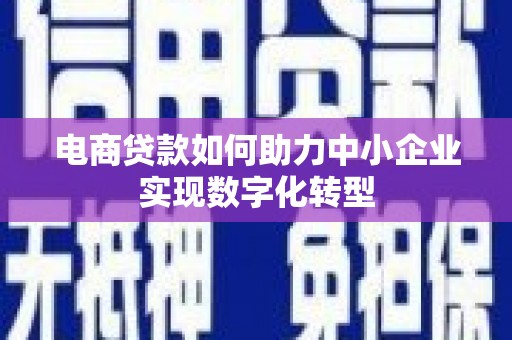 营口电商贷款如何助力中小企业实现数字化转型