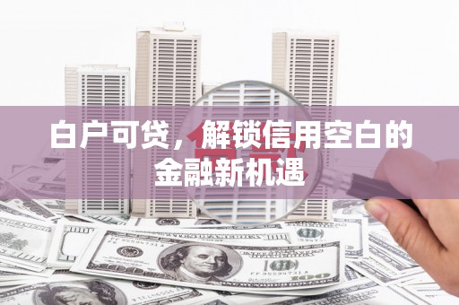 营口白户可贷，解锁信用空白的金融新机遇