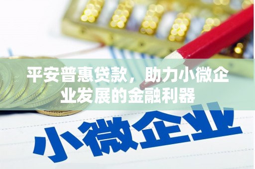 营口平安普惠贷款，助力小微企业发展的金融利器