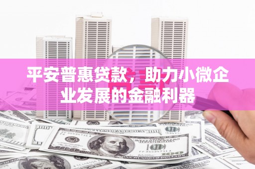 营口平安普惠贷款，助力小微企业发展的金融利器