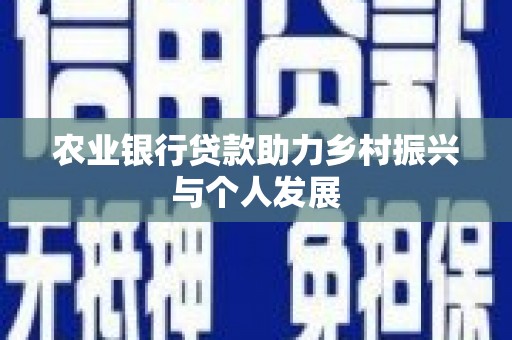 营口农业银行贷款助力乡村振兴与个人发展