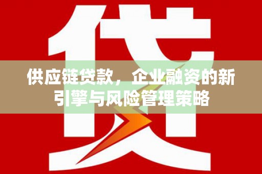 营口供应链贷款，企业融资的新引擎与风险管理策略