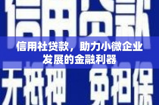 营口信用社贷款，助力小微企业发展的金融利器