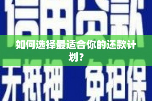 营口如何选择最适合你的还款计划？